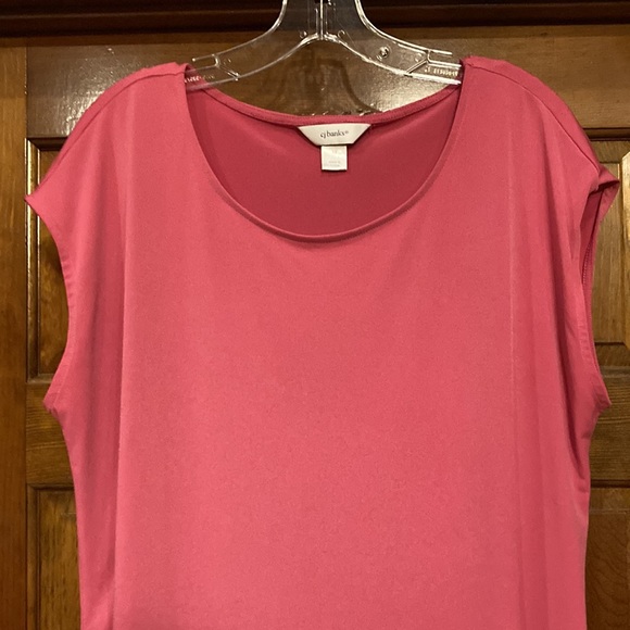 1X CJ Banks PInk Top with Gathered Sides - Picture 2 of 11